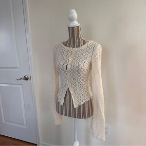 UO Cream Lace Cardigan
